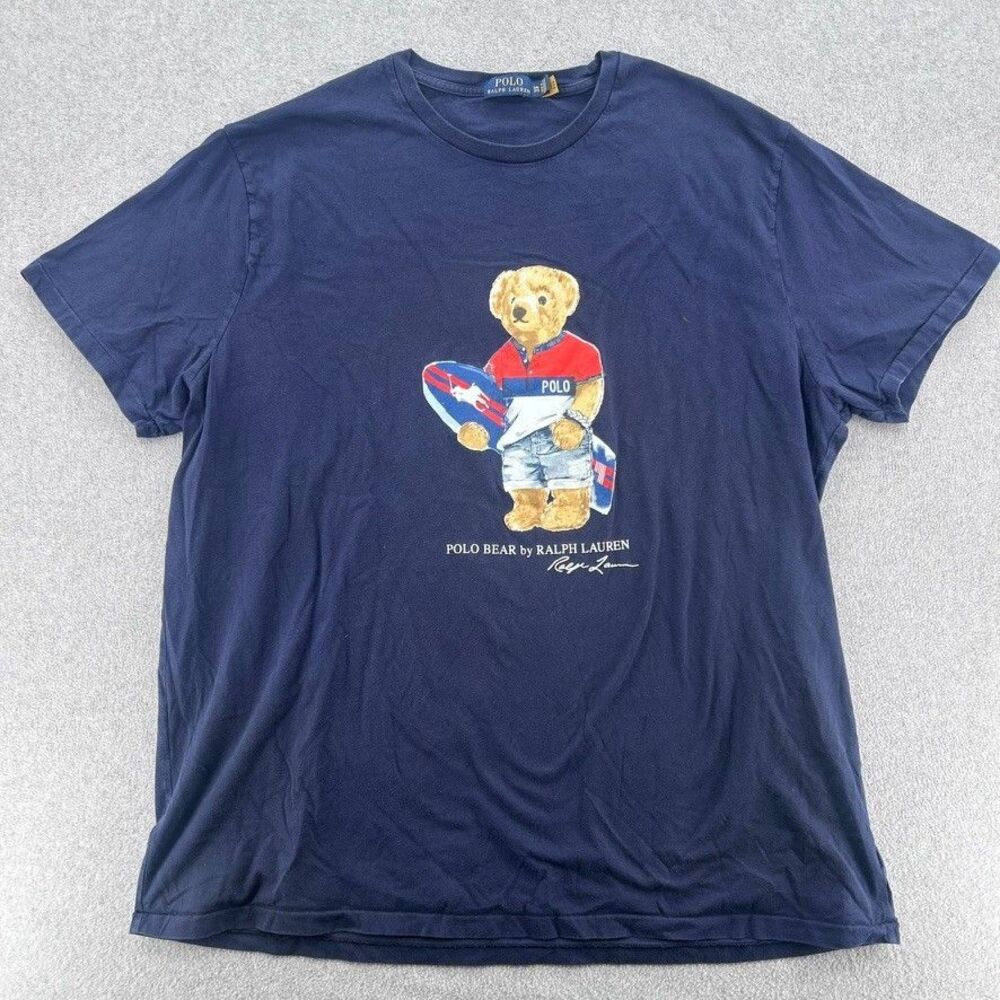 Polo Ralph Lauren Polo Bear Surfboard T Shirt Mens 3XB Navy Big Tall